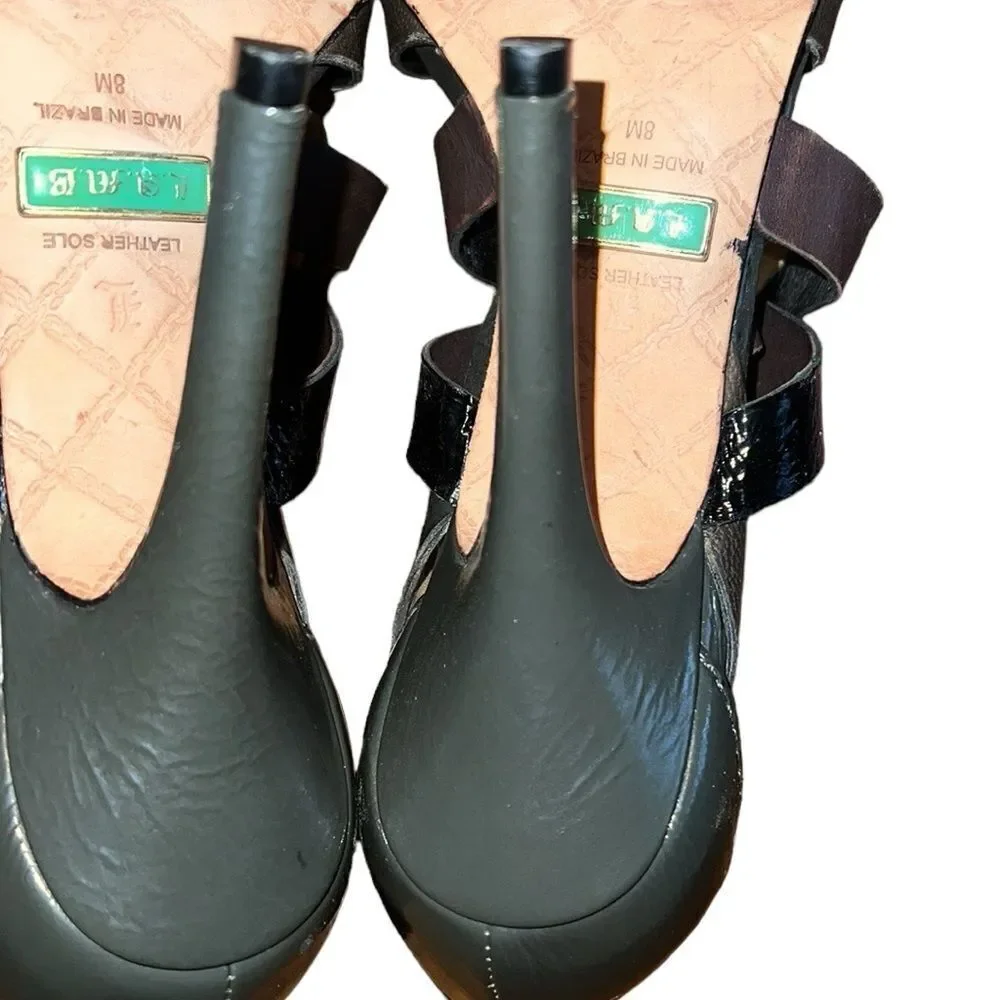 L.A.M.B. Black Strappy High-Heel Sandals